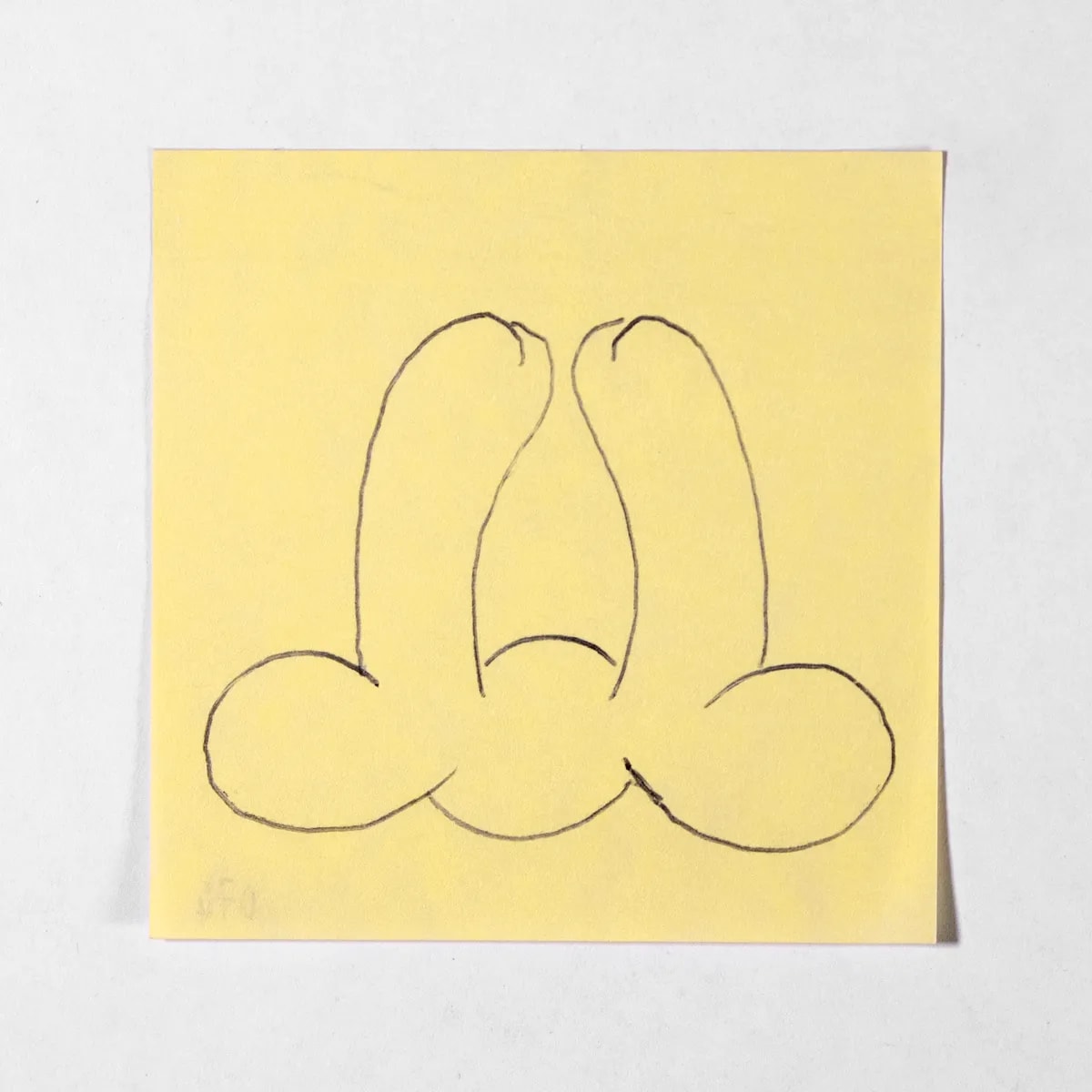 Gemini, No. 074 of 512: a hand-drawn cazzo on a sticky note
