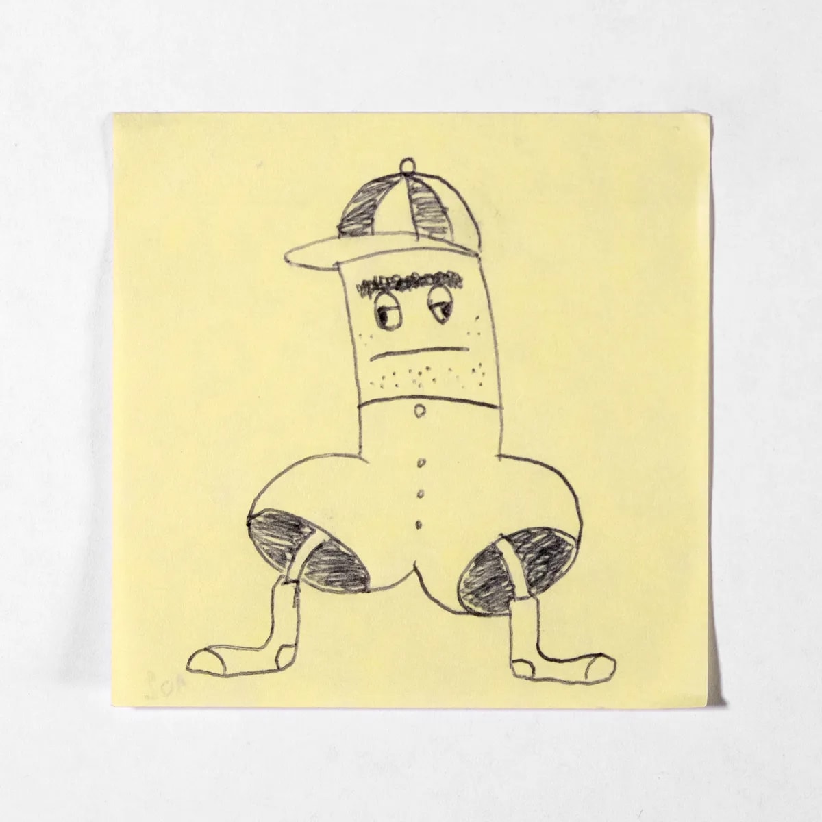Fool, No. 102 of 512: a hand-drawn cazzo on a sticky note