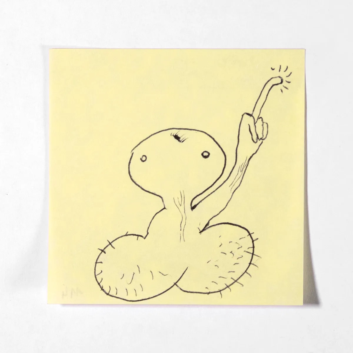 ET, No. 114 of 512: a hand-drawn cazzo on a sticky note