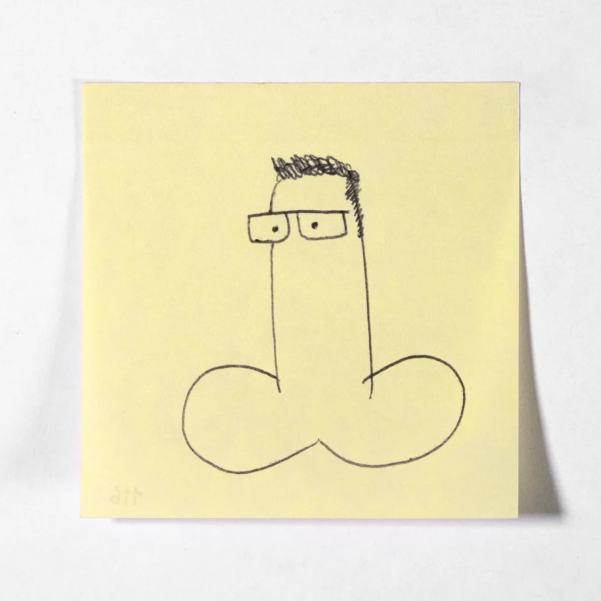 Portrait5, No. 116 of 512: a hand-drawn cazzo on a sticky note