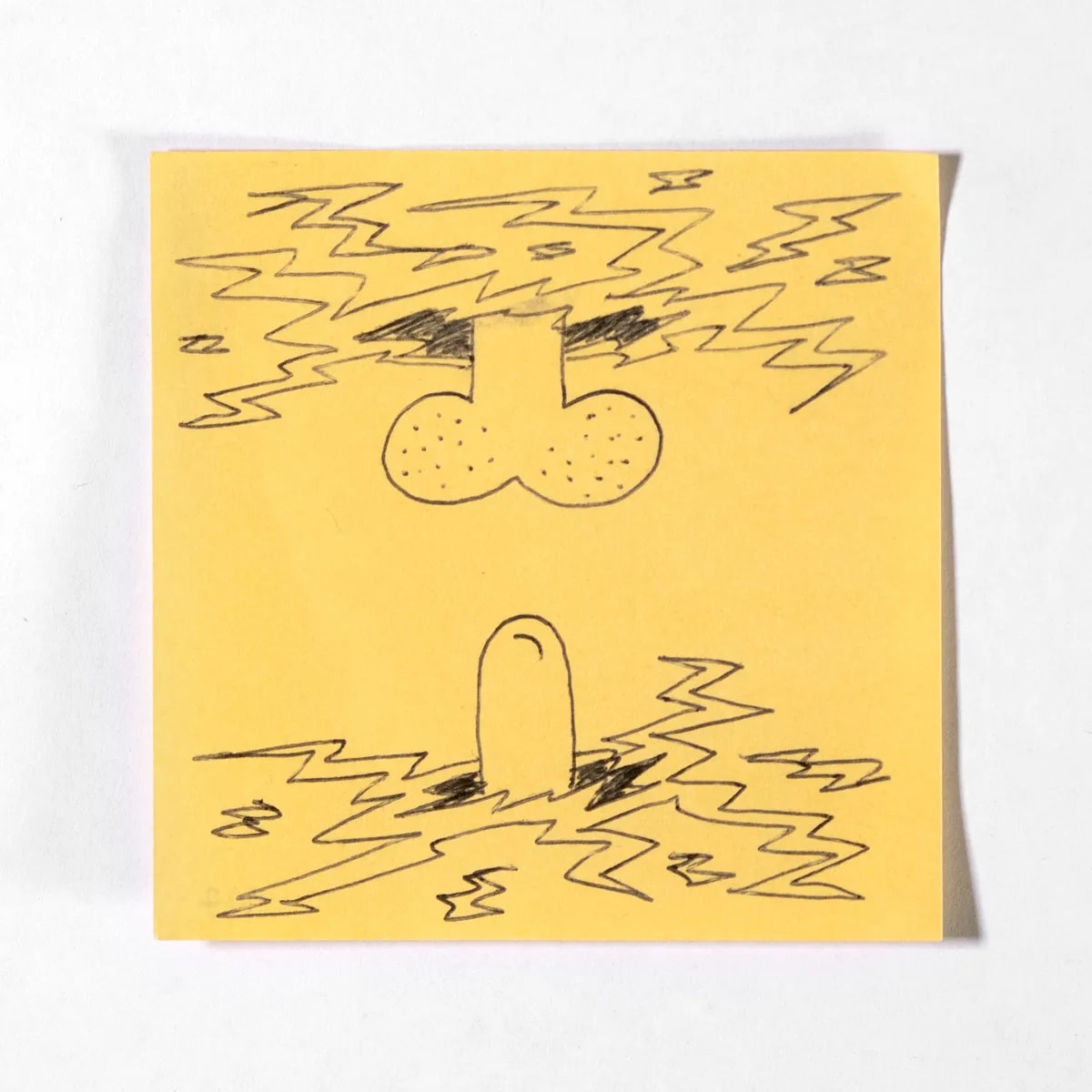 Portal, No. 127 of 512: a hand-drawn cazzo on a sticky note