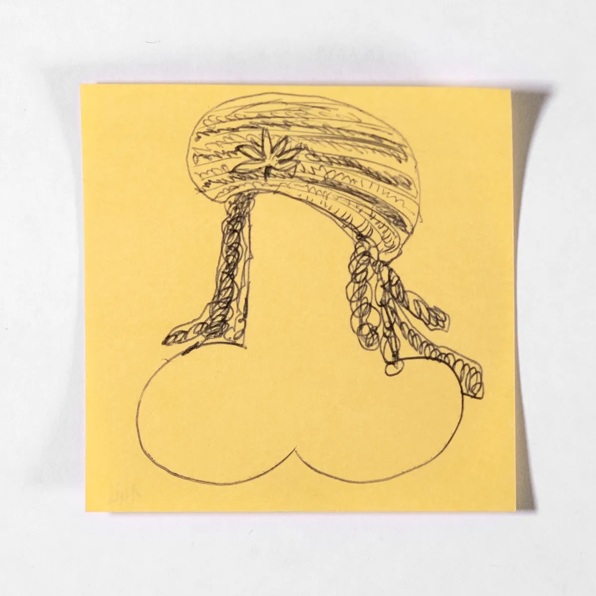 Jamaica, No. 144 of 512: a hand-drawn cazzo on a sticky note