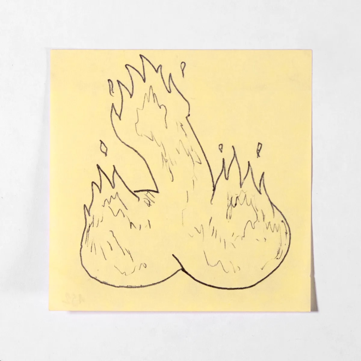 Johnny, No. 152 of 512: a hand-drawn cazzo on a sticky note