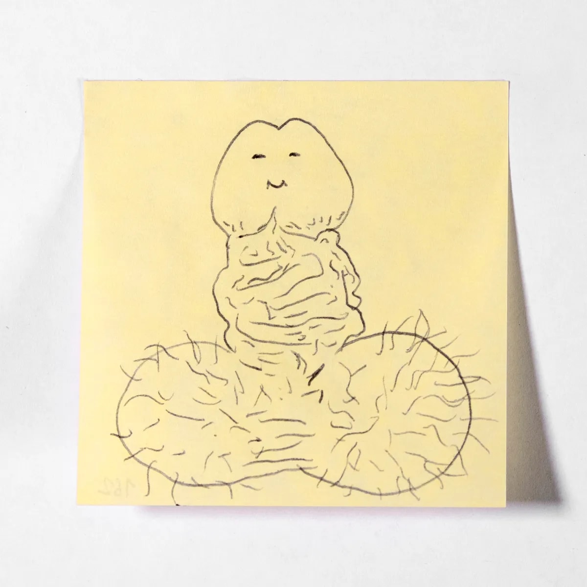 Chubby, No. 162 of 512: a hand-drawn cazzo on a sticky note