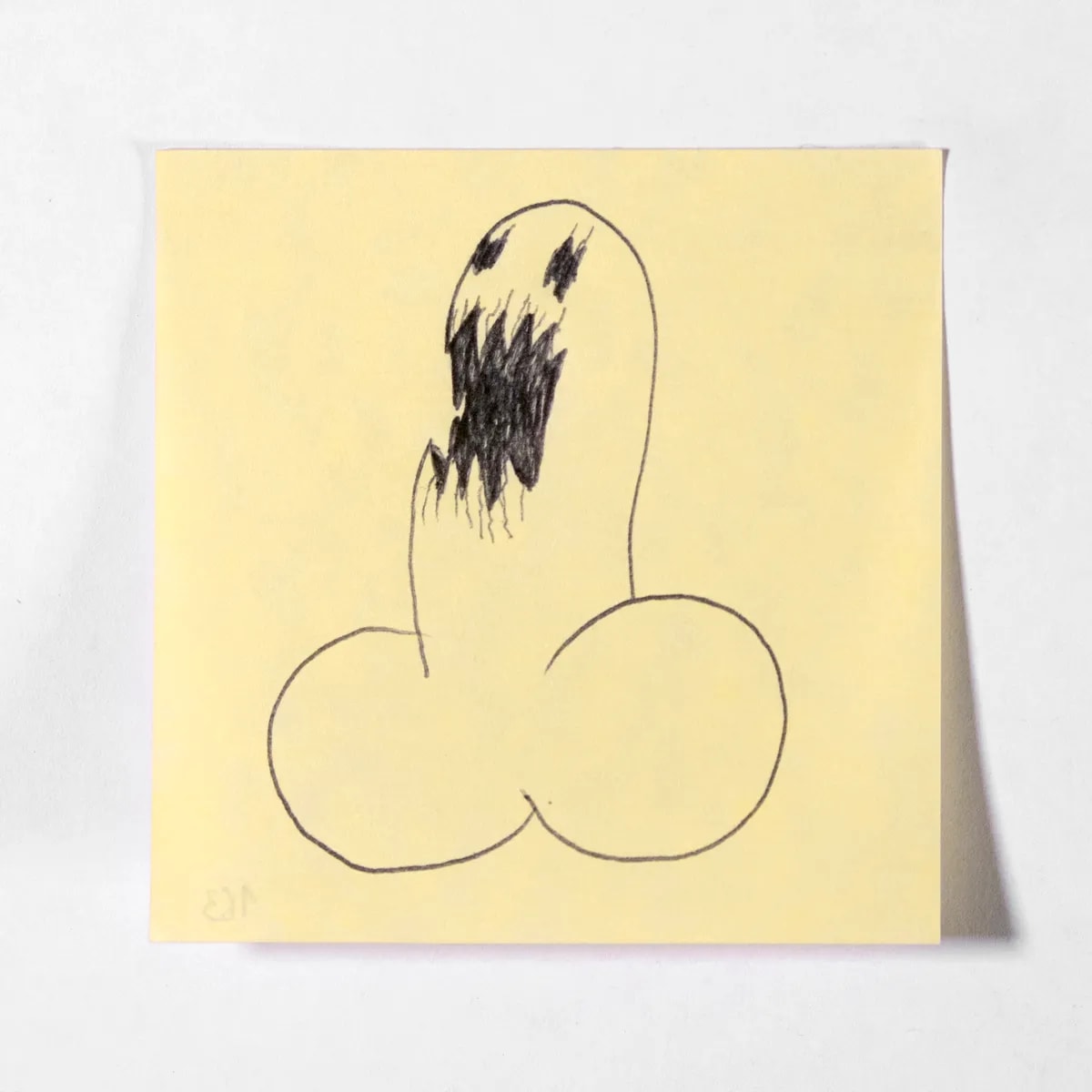 Spectral, No. 163 of 512: a hand-drawn cazzo on a sticky note