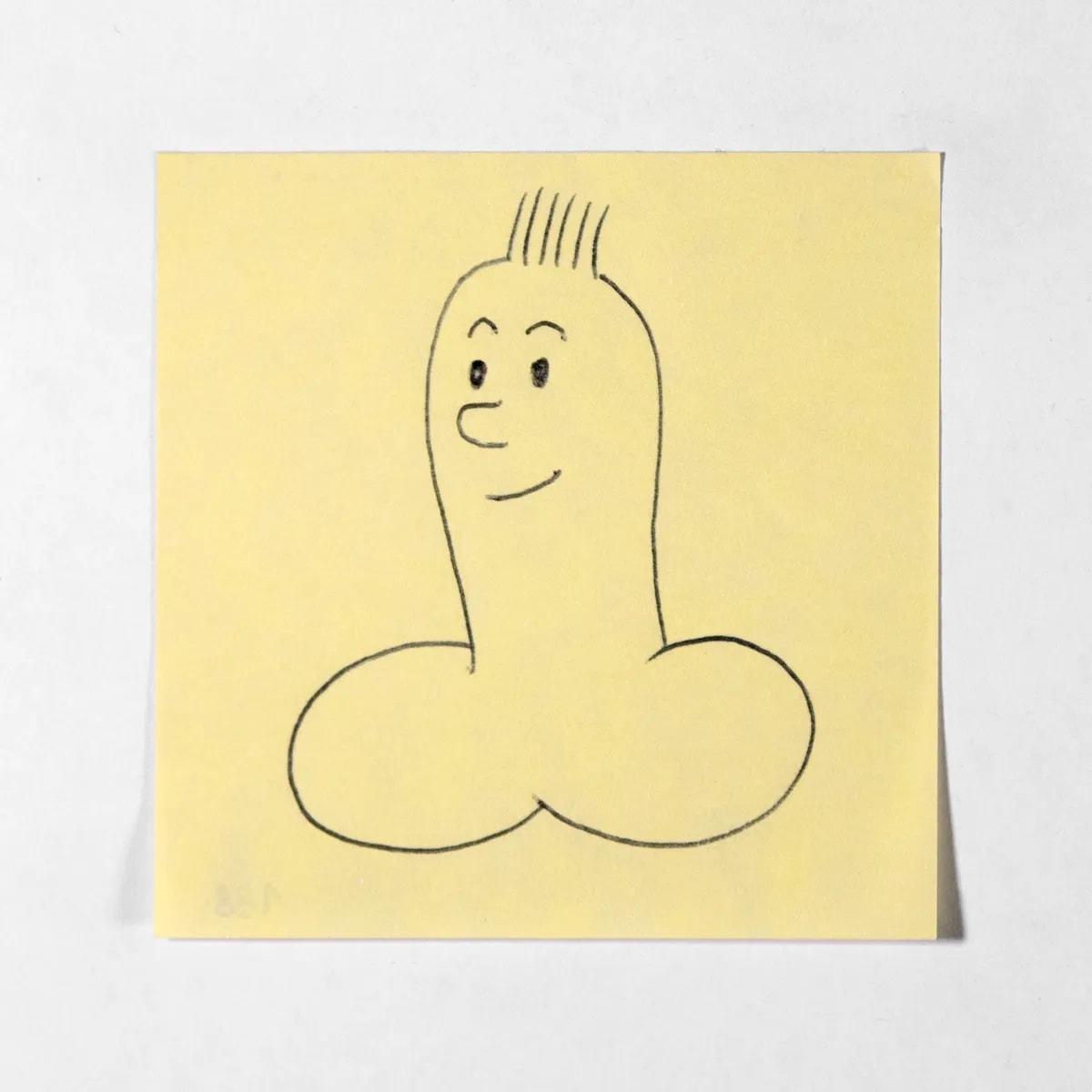 Tintin, No. 188 of 512: a hand-drawn cazzo on a sticky note