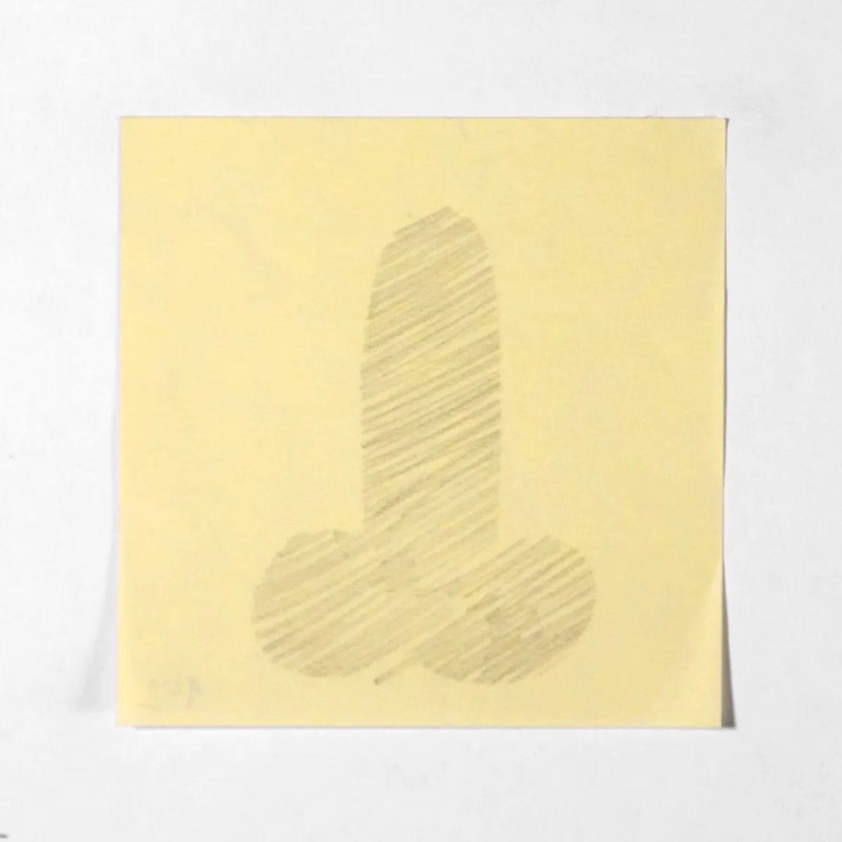 Impressionism, No. 192 of 512: a hand-drawn cazzo on a sticky note