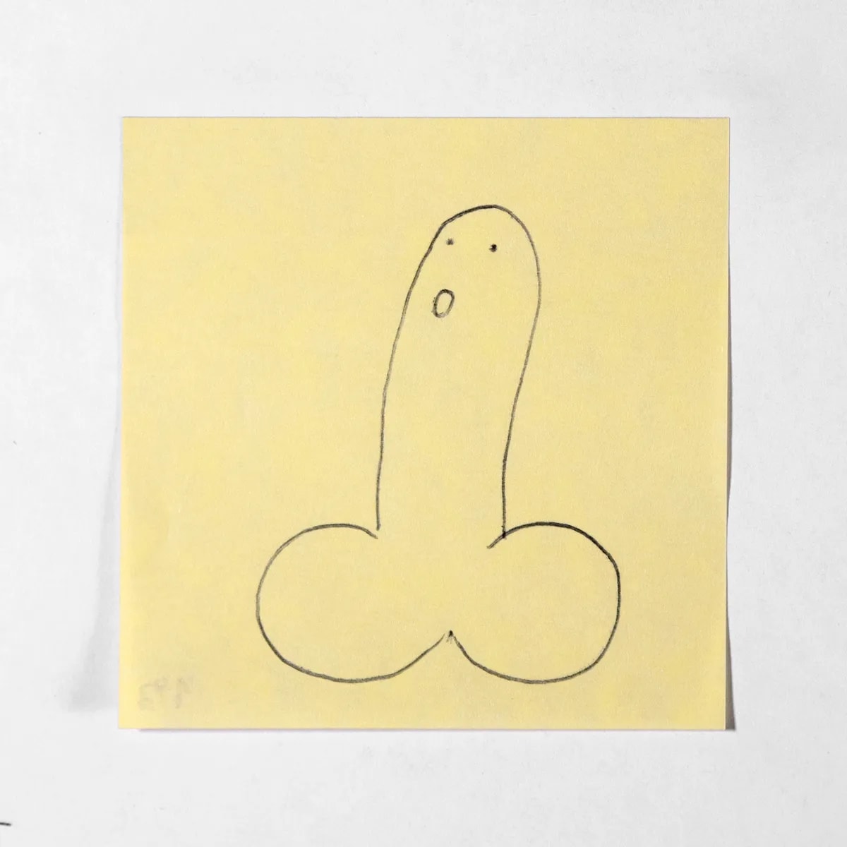 Amazed, No. 193 of 512: a hand-drawn cazzo on a sticky note