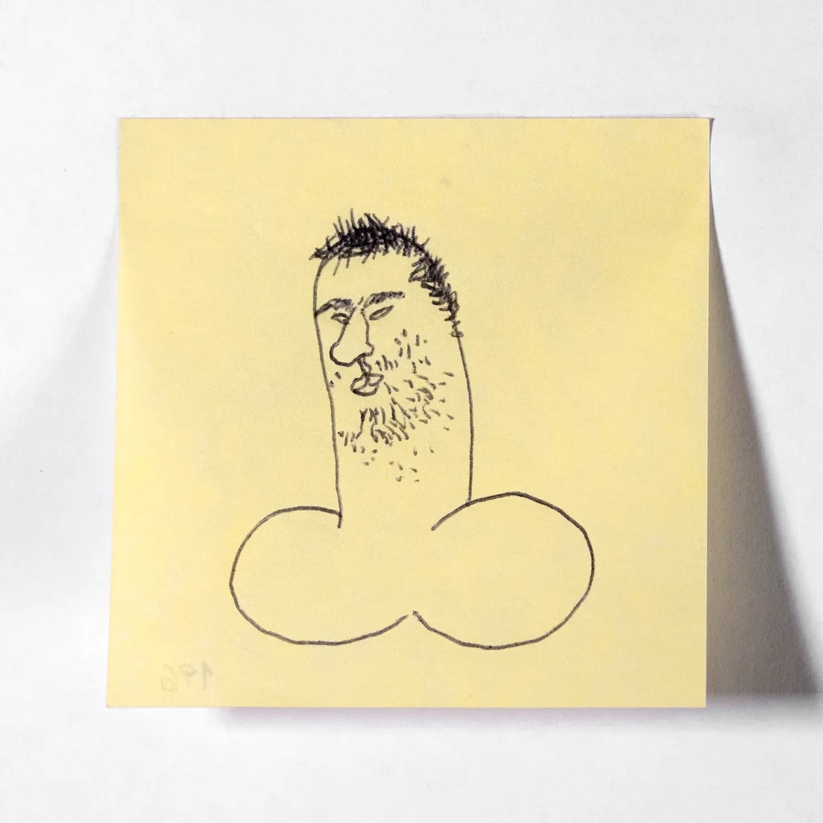 Portrait8, No. 196 of 512: a hand-drawn cazzo on a sticky note