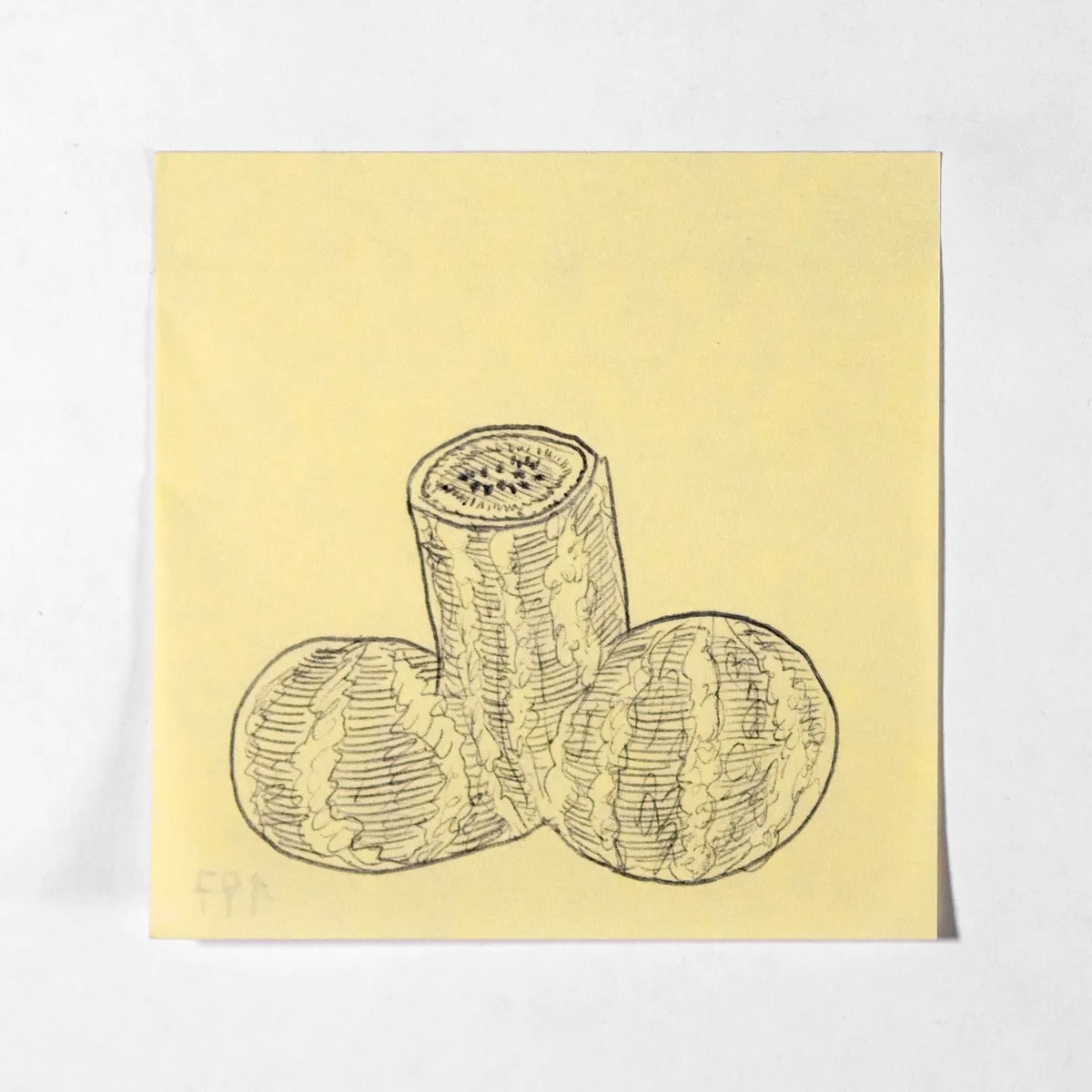 Watermelon, No. 197 of 512: a hand-drawn cazzo on a sticky note