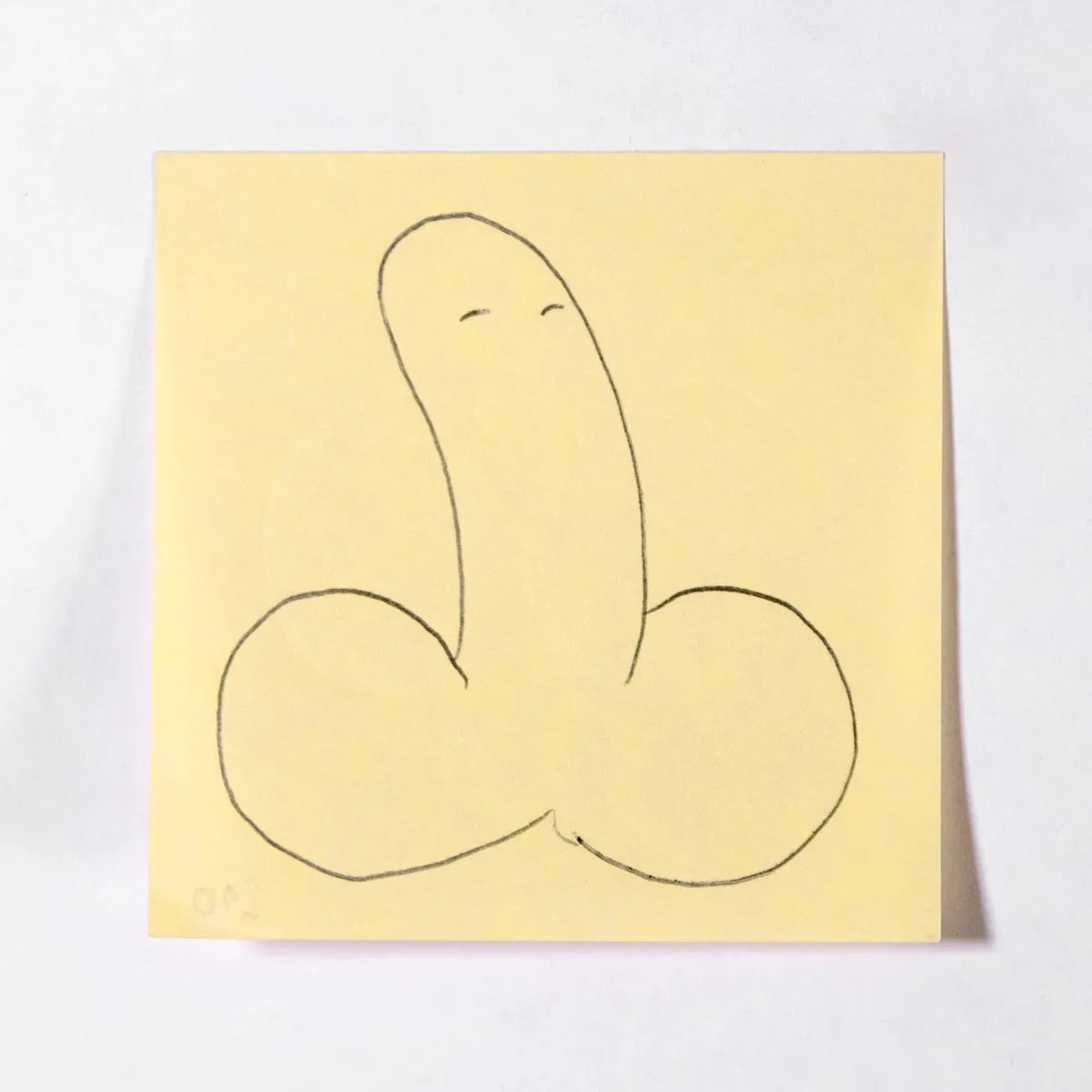 Thoughtful, No. 210 of 512: a hand-drawn cazzo on a sticky note