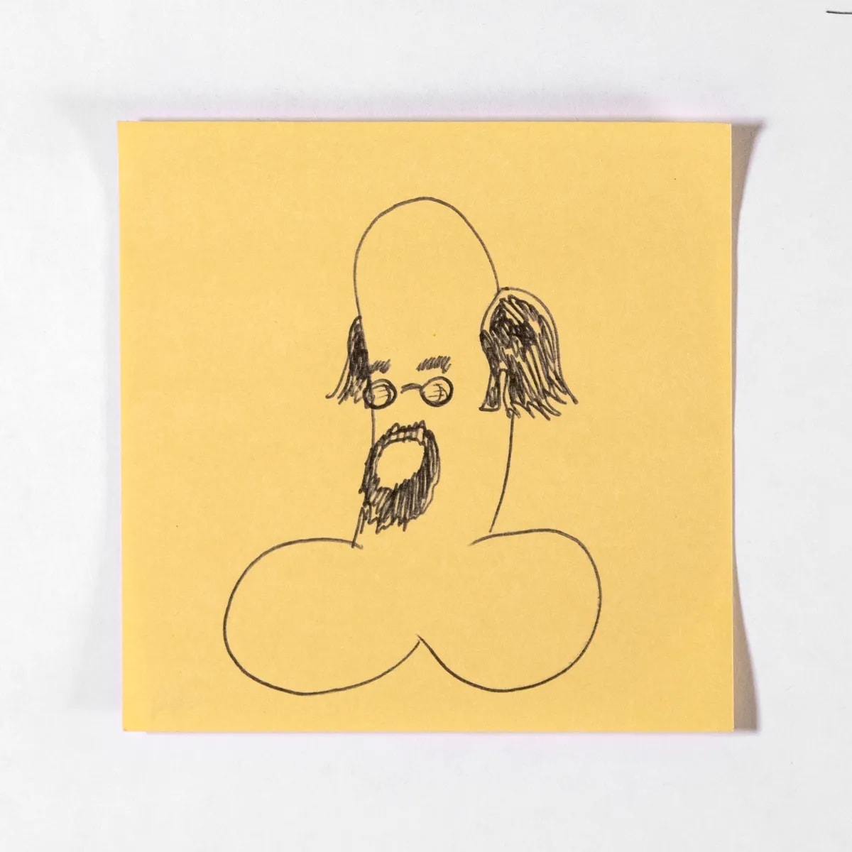 Professor, No. 244 of 512: a hand-drawn cazzo on a sticky note