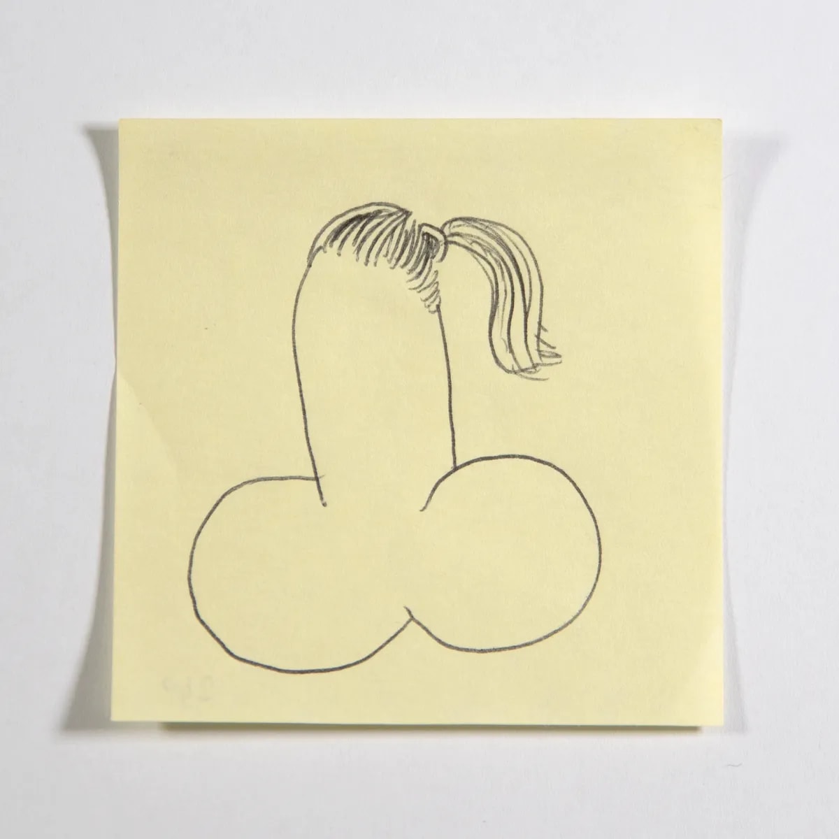 Portrait9, No. 249 of 512: a hand-drawn cazzo on a sticky note