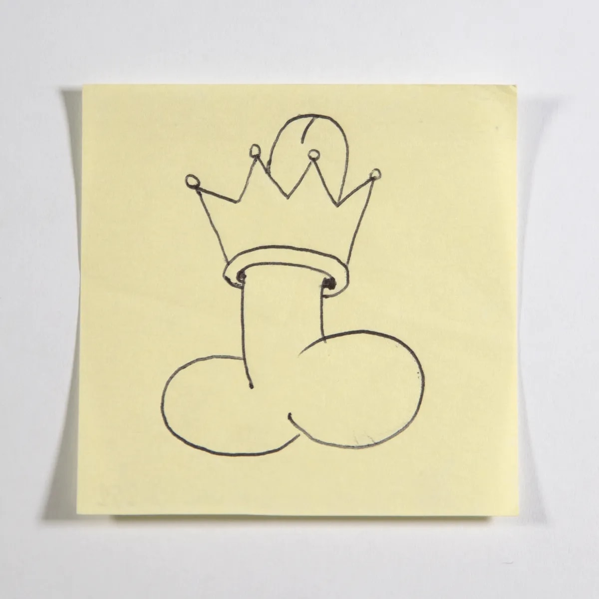 King, No. 252 of 512: a hand-drawn cazzo on a sticky note