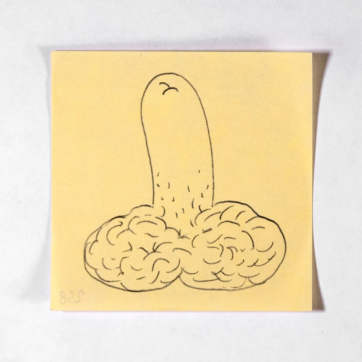 Cerebral, No. 258 of 512: a hand-drawn cazzo on a sticky note