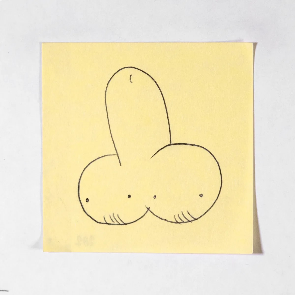 Signorini, No. 282 of 512: a hand-drawn cazzo on a sticky note
