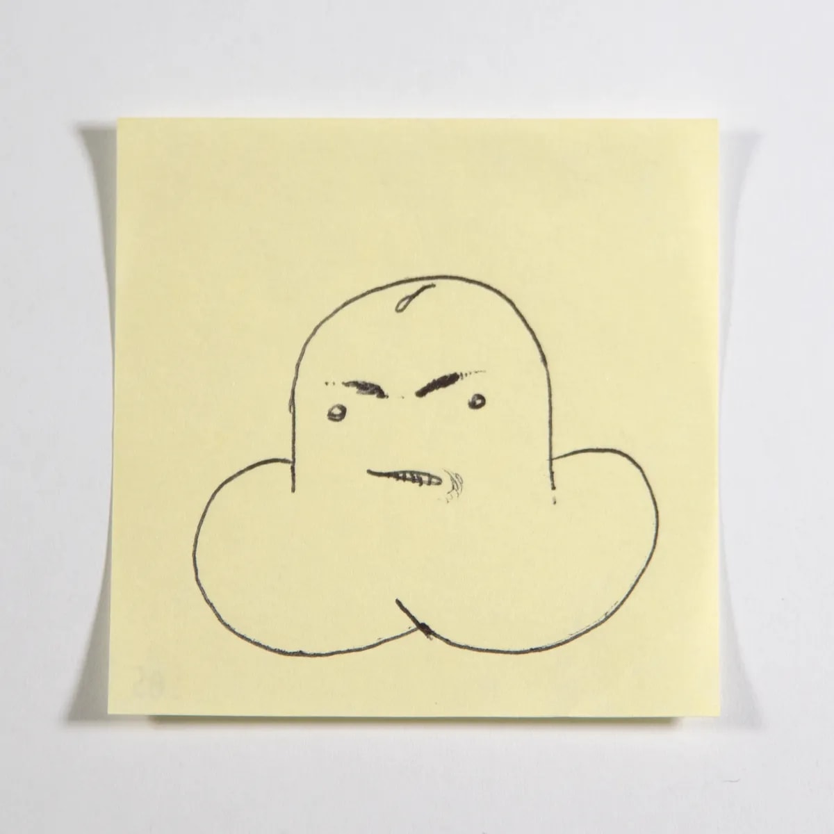 Brawler, No. 285 of 512: a hand-drawn cazzo on a sticky note