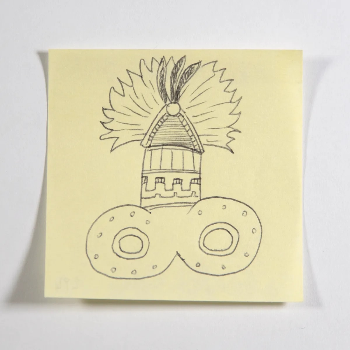 Maya, No. 294 of 512: a hand-drawn cazzo on a sticky note