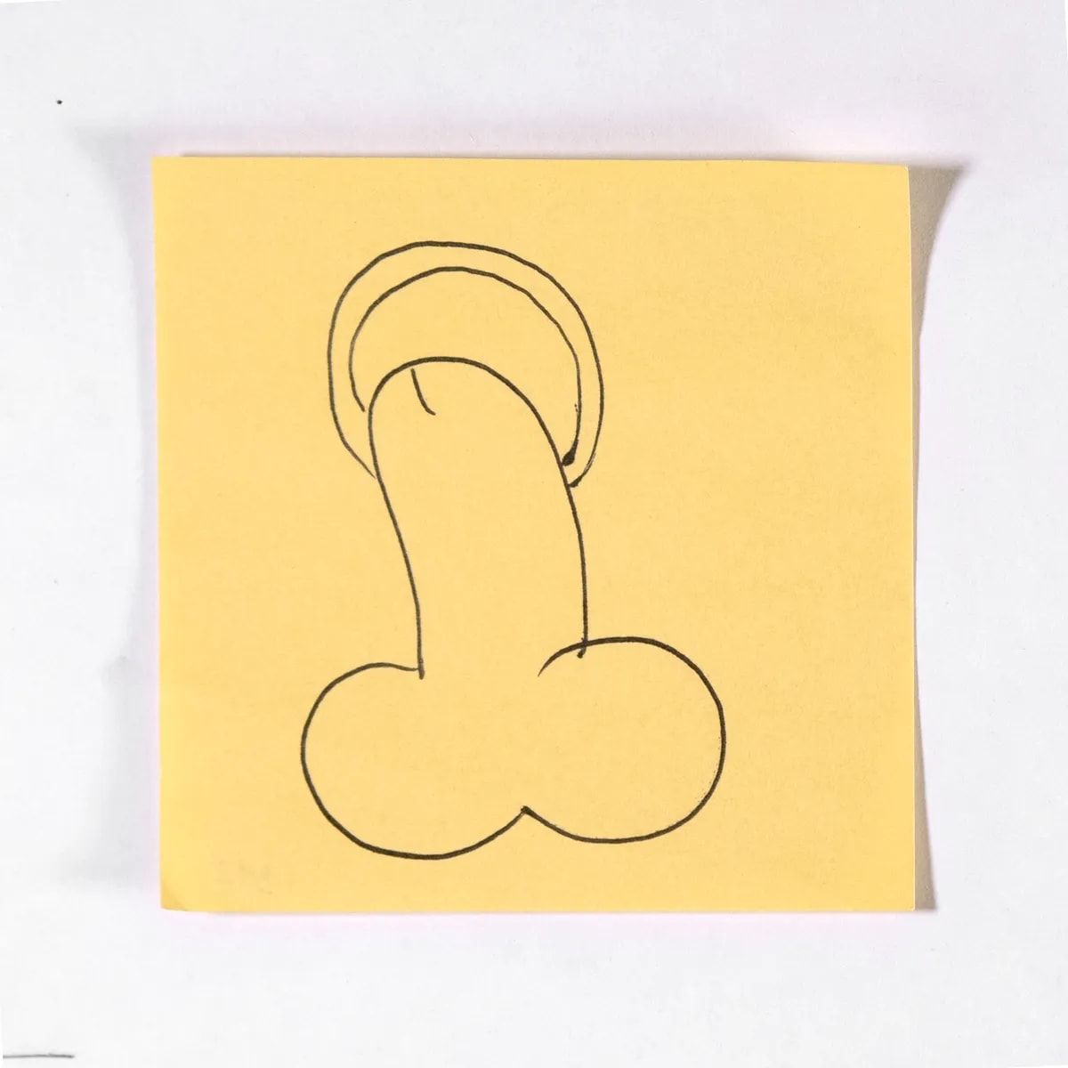 Blessed, No. 317 of 512: a hand-drawn cazzo on a sticky note