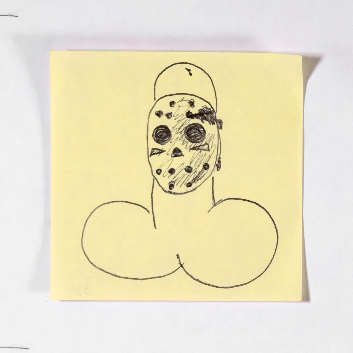 Jason, No. 320 of 512: a hand-drawn cazzo on a sticky note