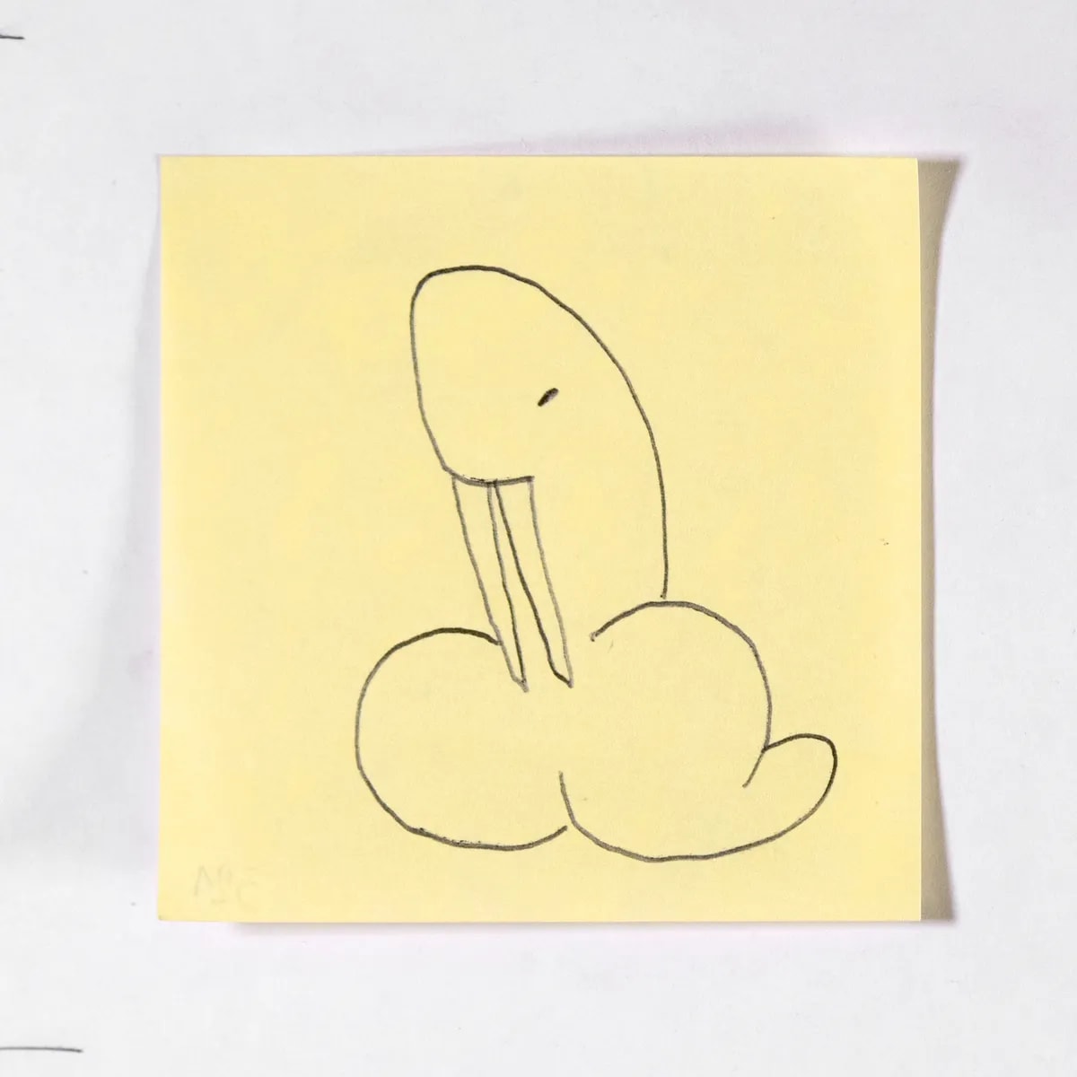 Walrus, No. 321 of 512: a hand-drawn cazzo on a sticky note