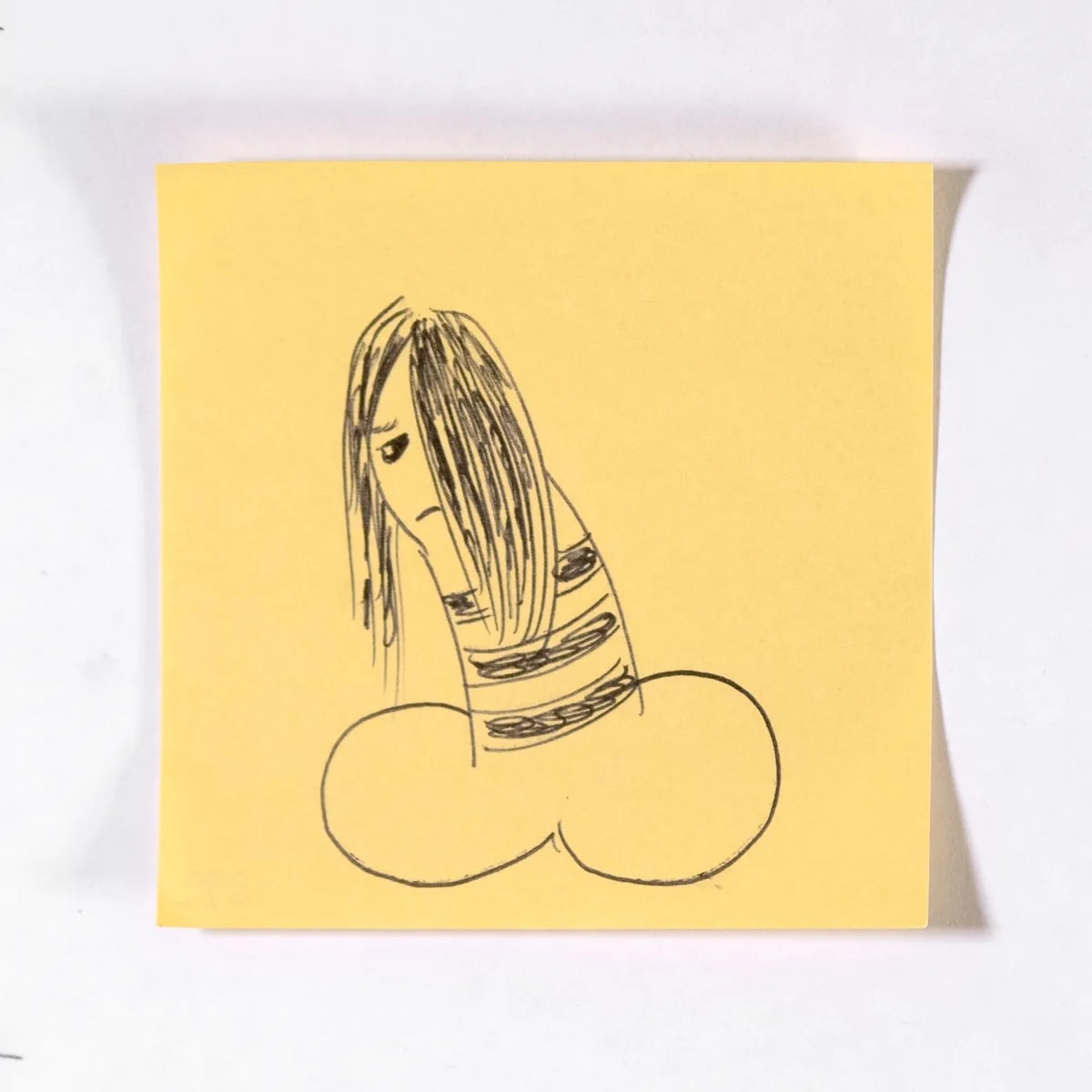 Emo, No. 322 of 512: a hand-drawn cazzo on a sticky note
