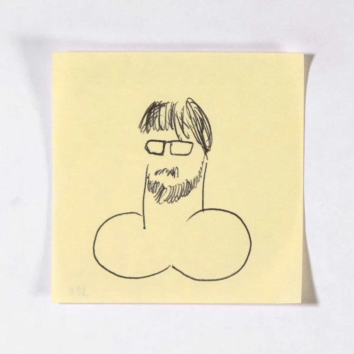 Portrait11, No. 328 of 512: a hand-drawn cazzo on a sticky note