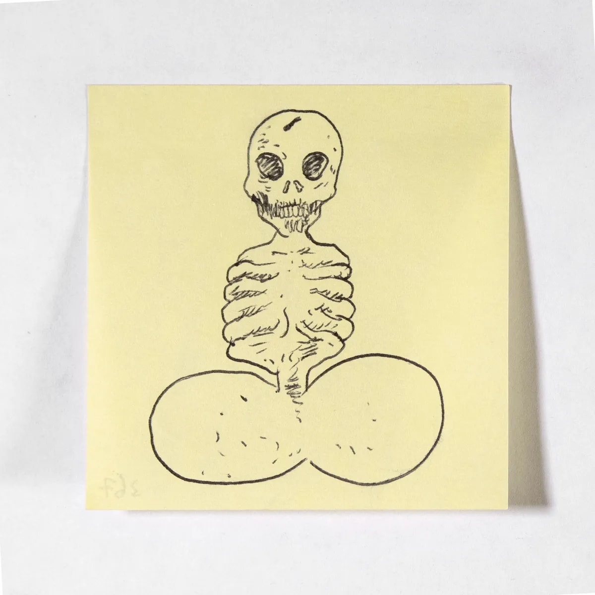 Mummy, No. 367 of 512: a hand-drawn cazzo on a sticky note