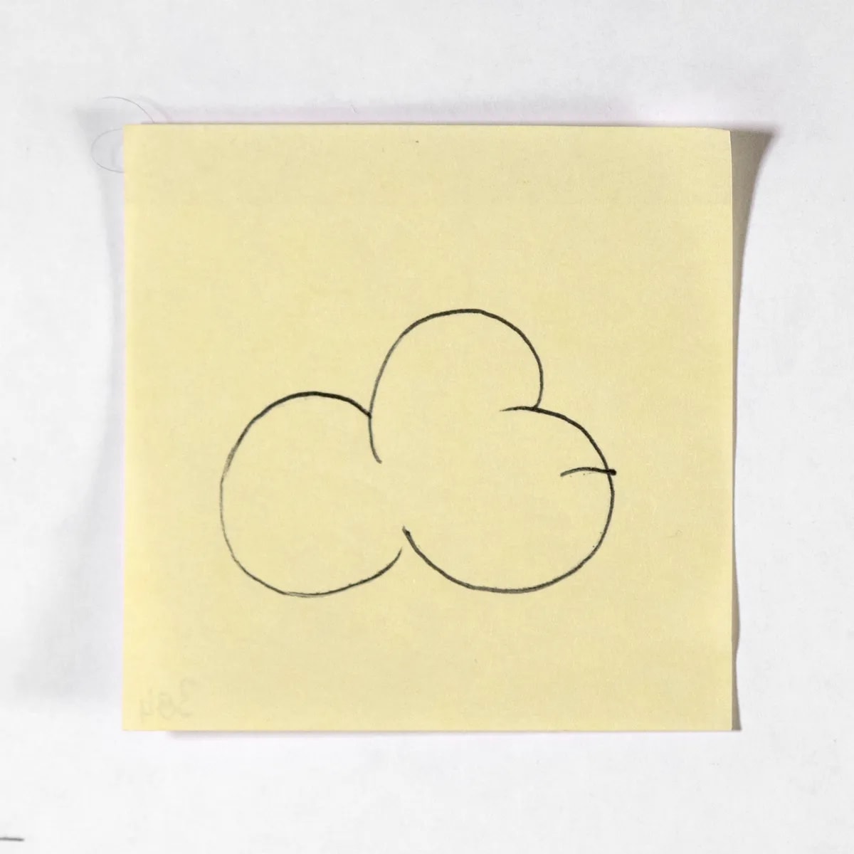 Surrealism, No. 384 of 512: a hand-drawn cazzo on a sticky note