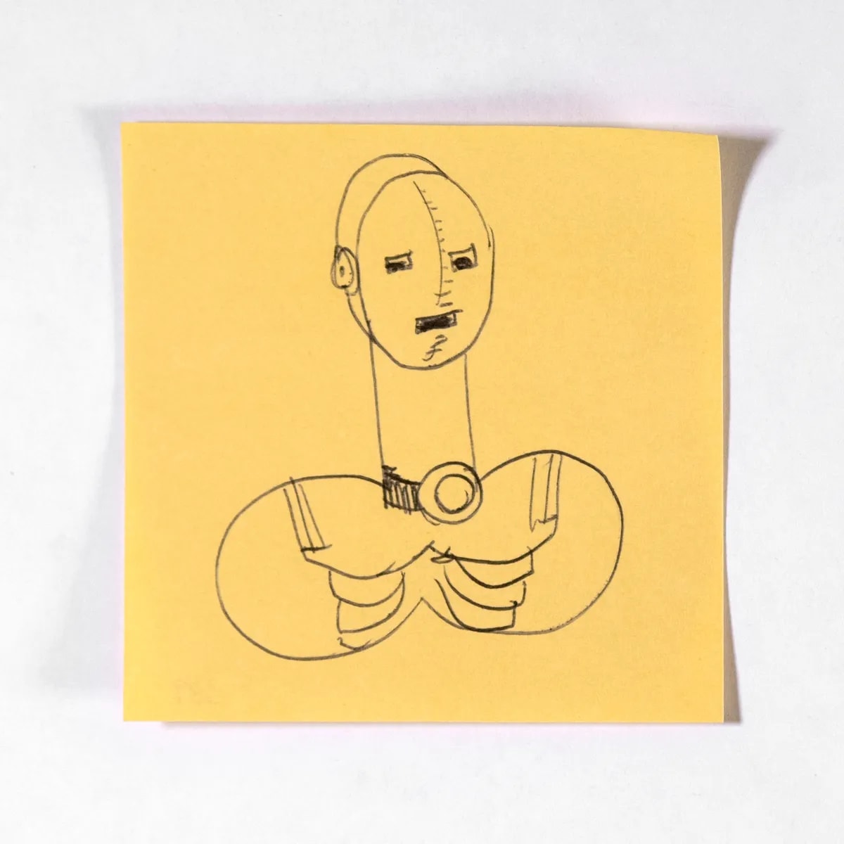Ironman, No. 389 of 512: a hand-drawn cazzo on a sticky note
