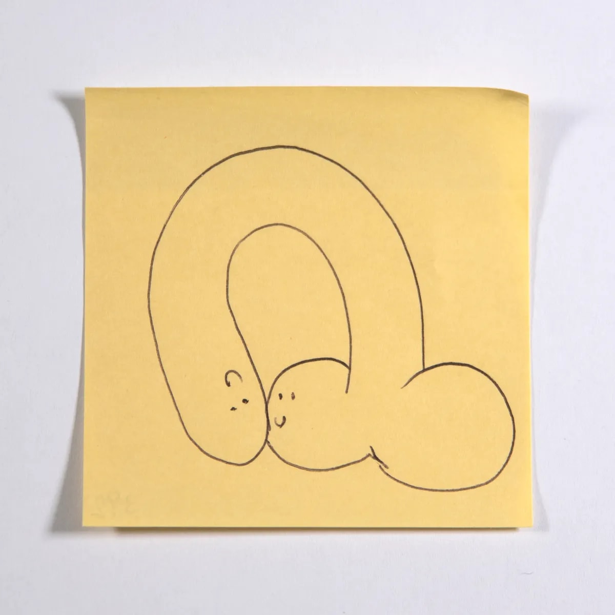 Fond, No. 392 of 512: a hand-drawn cazzo on a sticky note