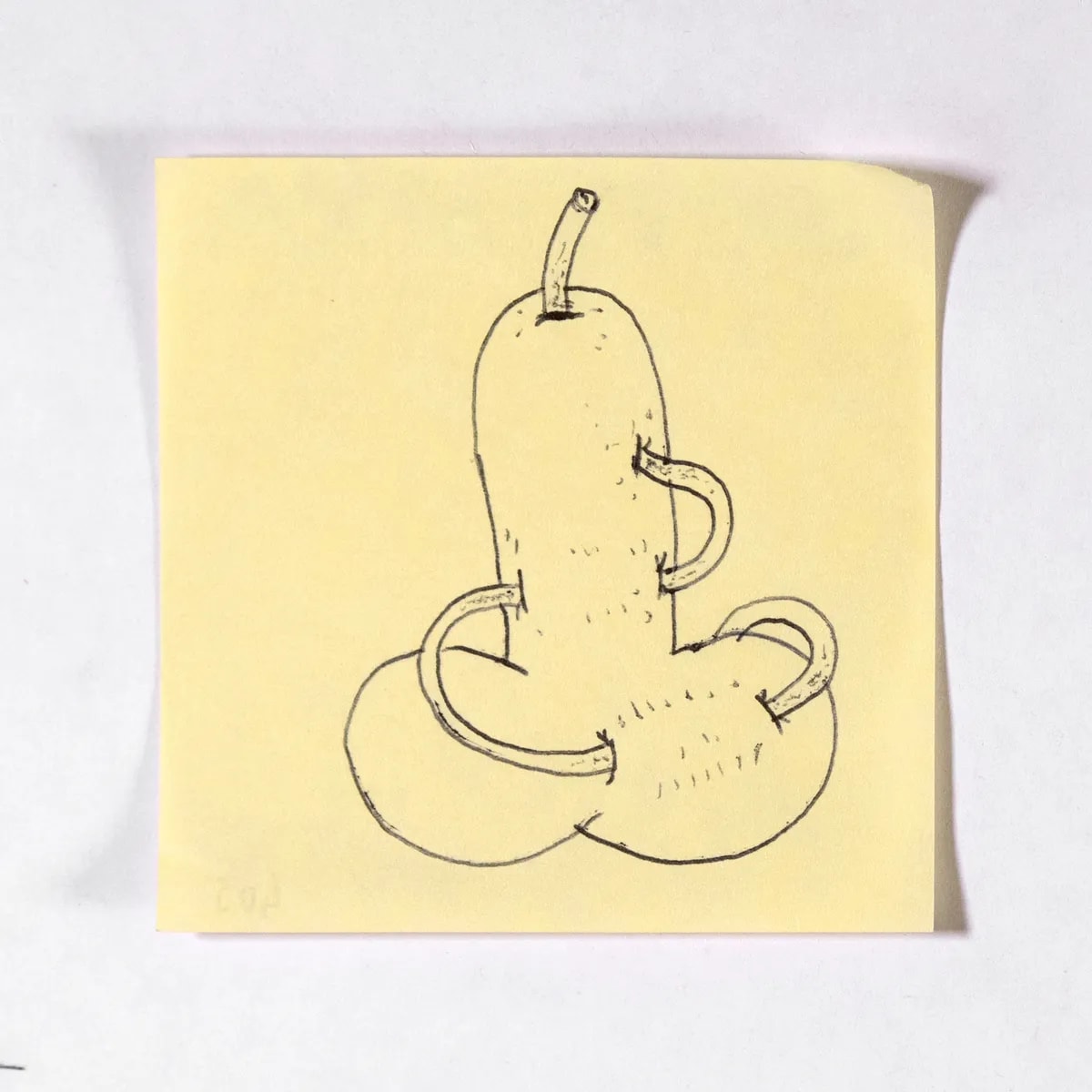 Wired, No. 405 of 512: a hand-drawn cazzo on a sticky note