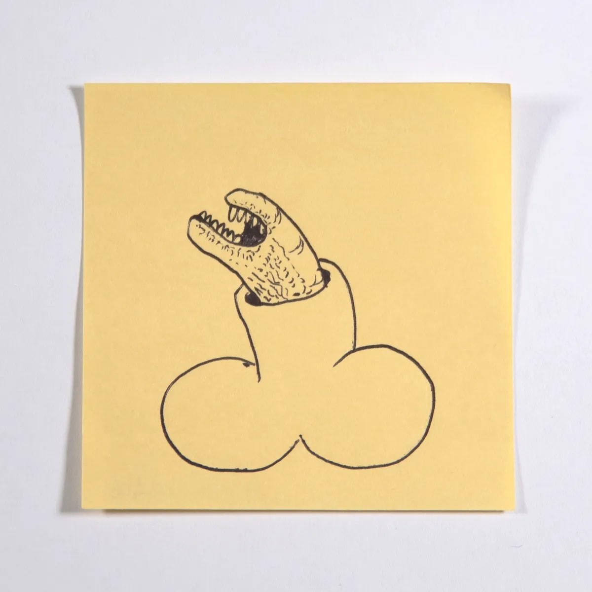 Xenomorph, No. 406 of 512: a hand-drawn cazzo on a sticky note