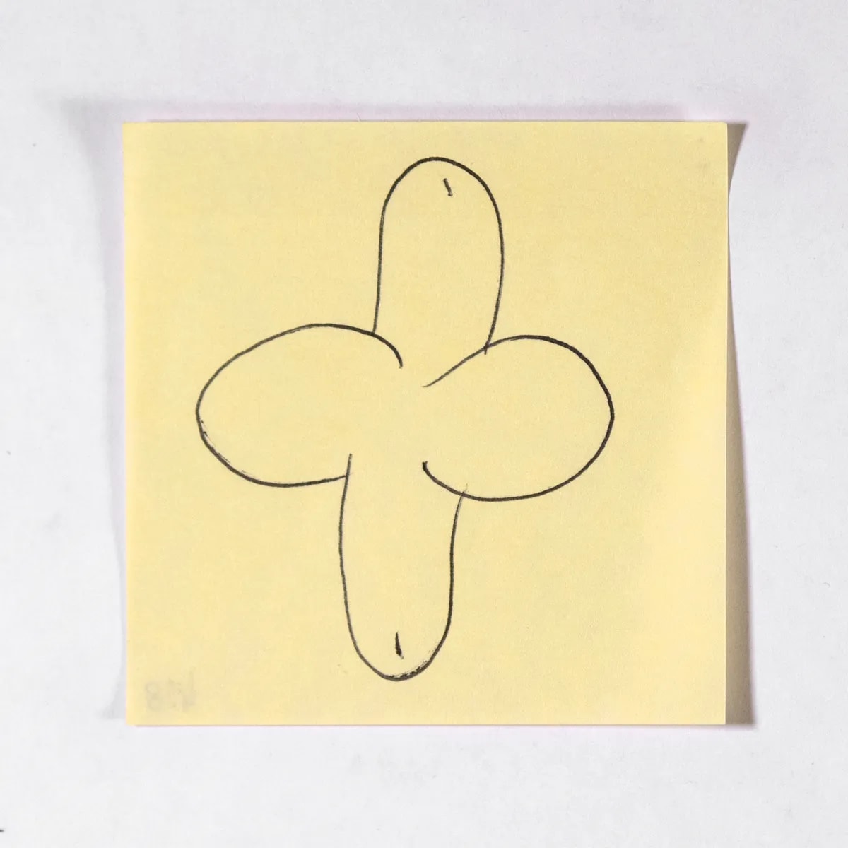 Siamese, No. 418 of 512: a hand-drawn cazzo on a sticky note