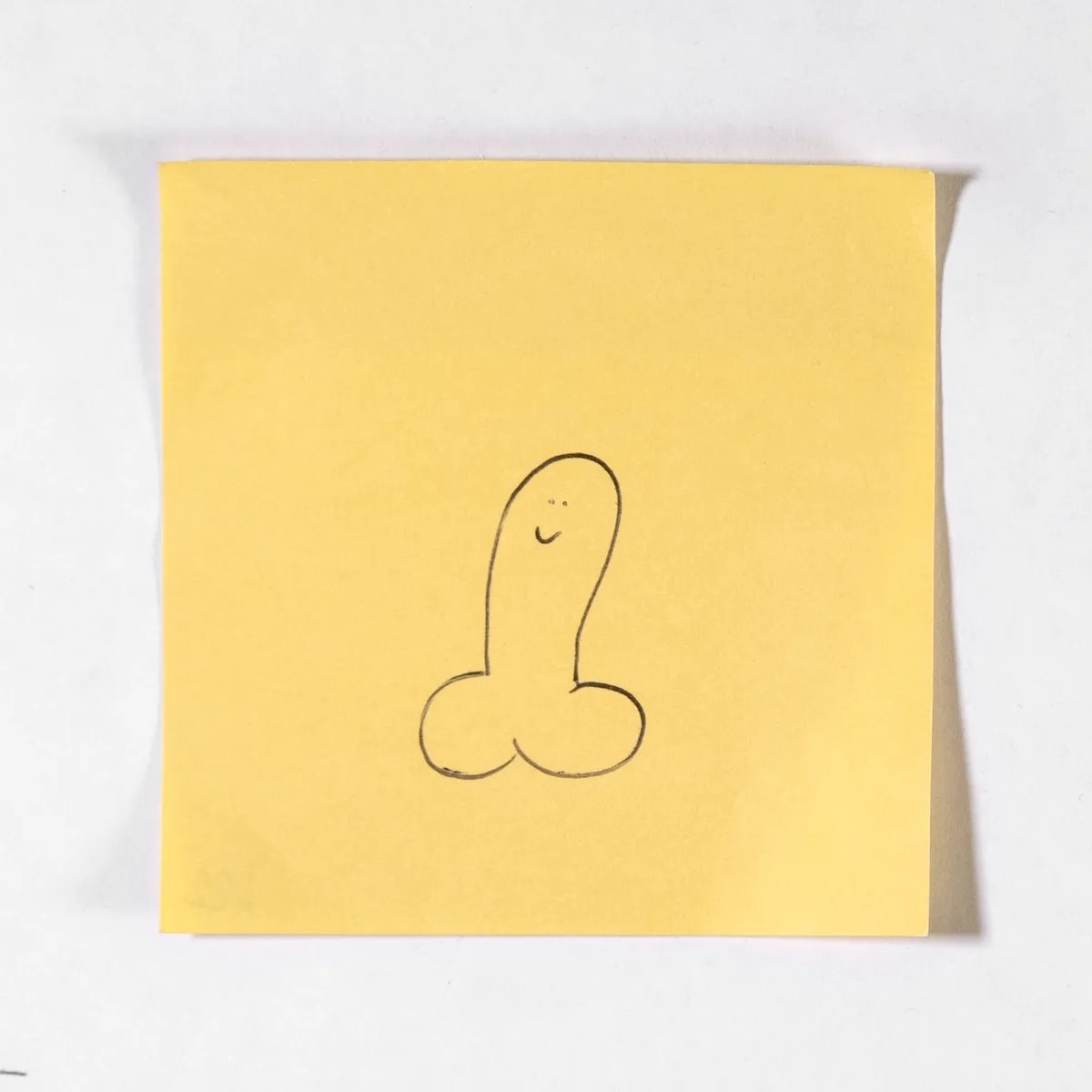 Happy, No. 422 of 512: a hand-drawn cazzo on a sticky note