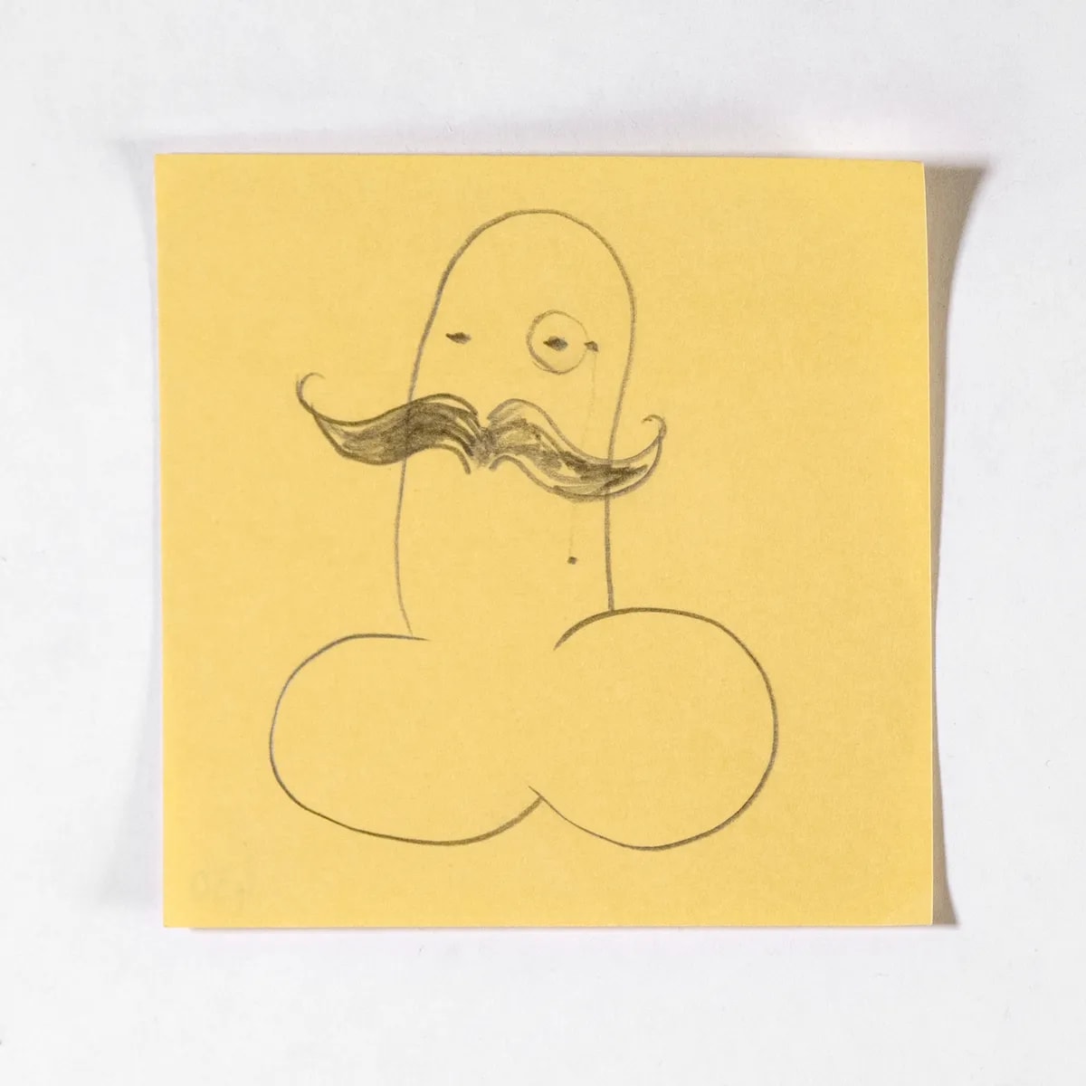 Colonel, No. 430 of 512: a hand-drawn cazzo on a sticky note