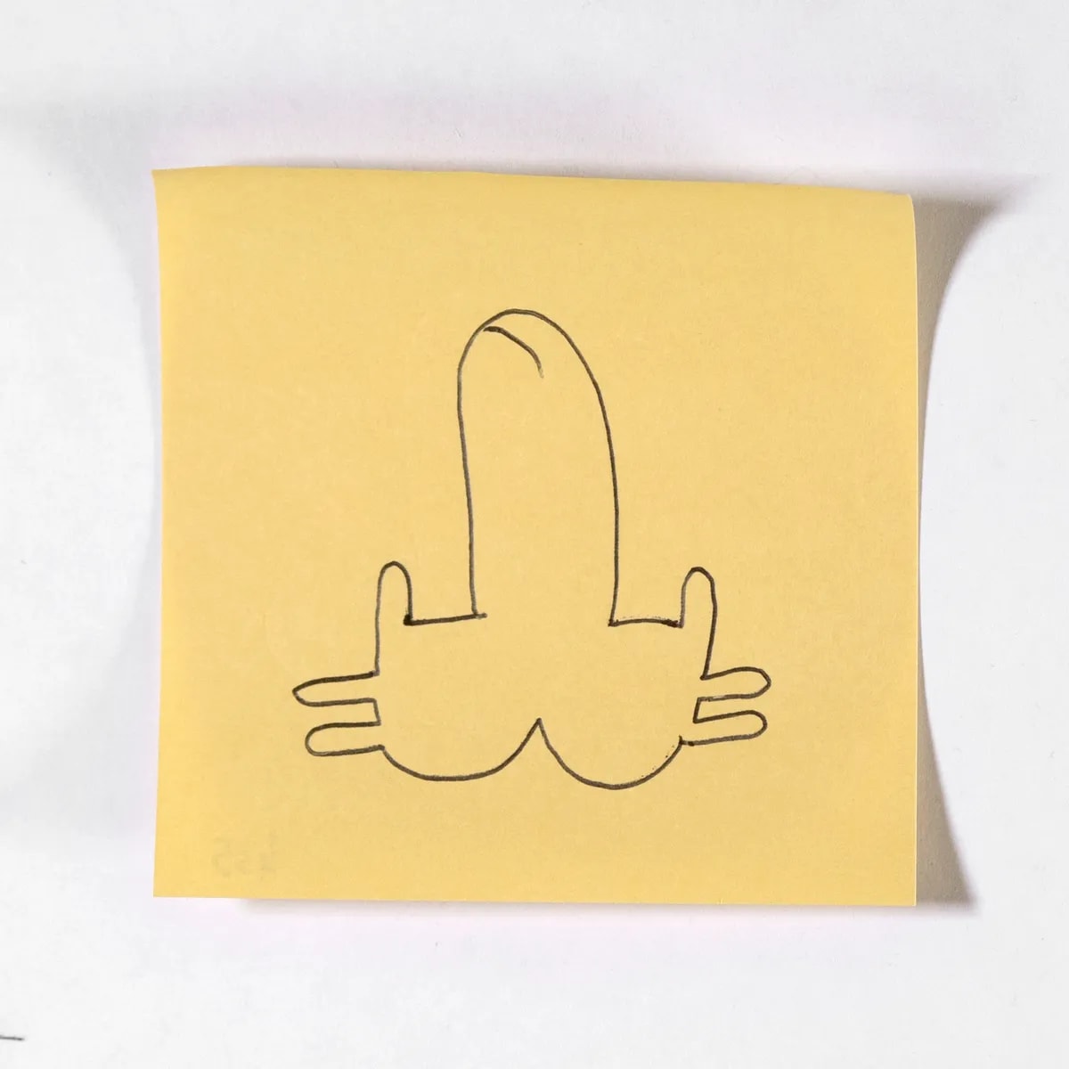 Bitcoin, No. 435 of 512: a hand-drawn cazzo on a sticky note