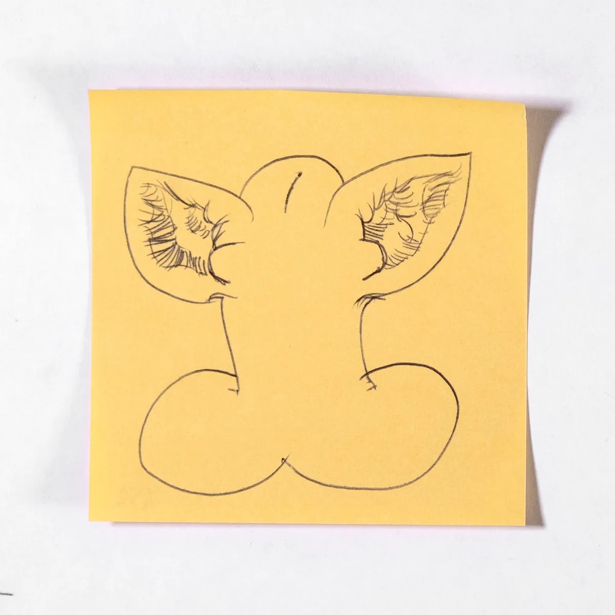 Yoda, No. 452 of 512: a hand-drawn cazzo on a sticky note