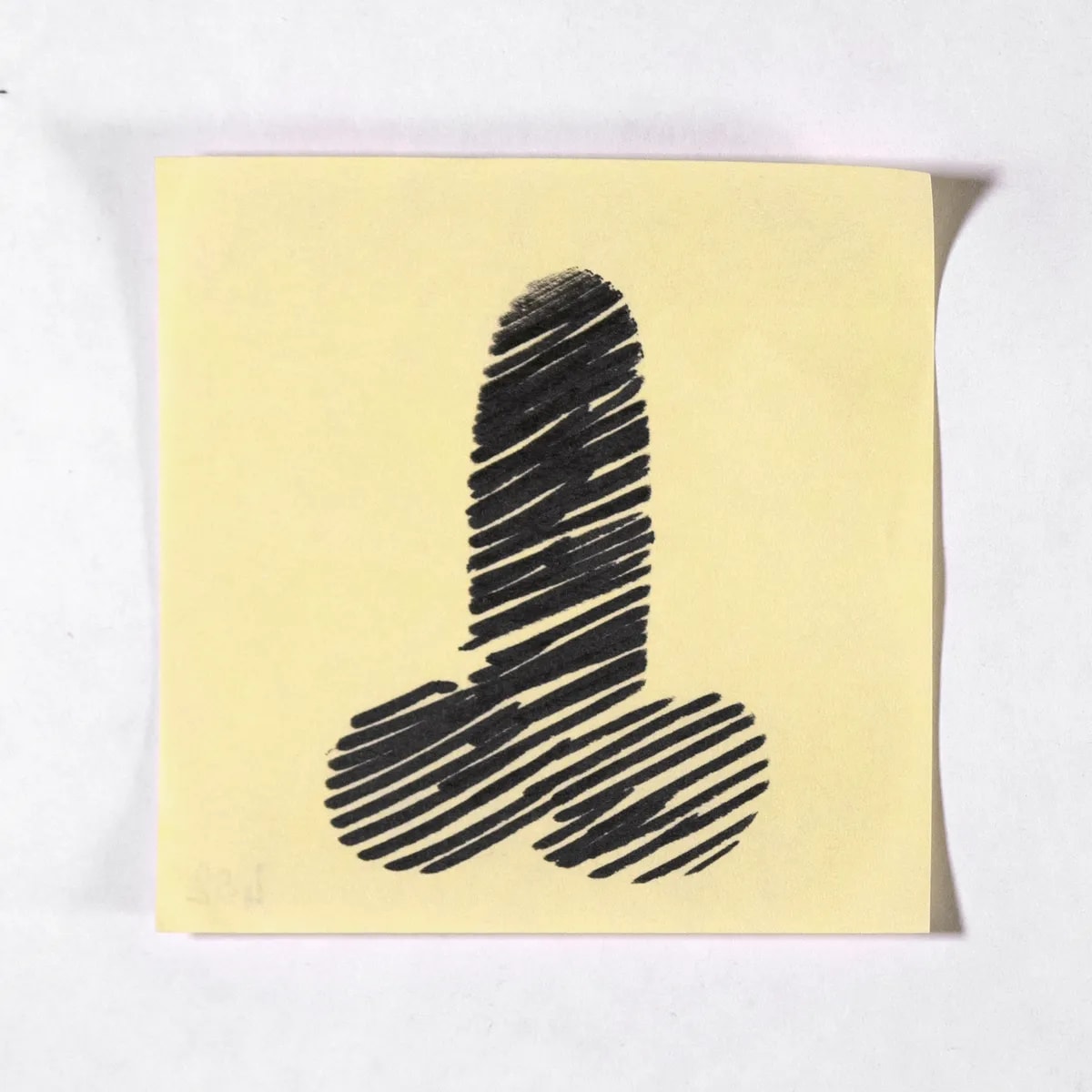 Abstractionism, No. 482 of 512: a hand-drawn cazzo on a sticky note