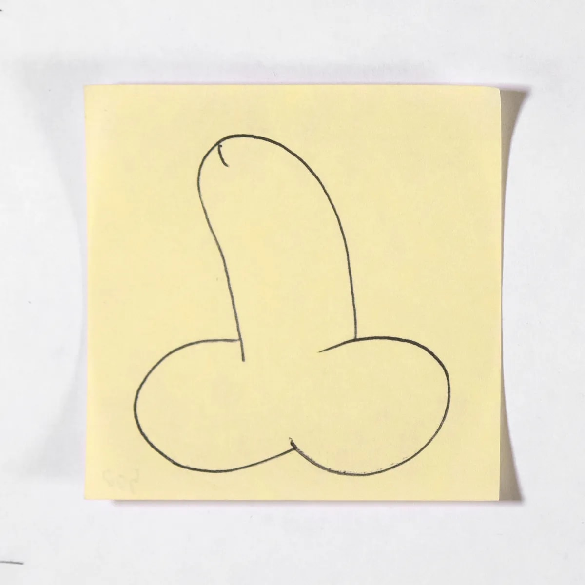 Sheer, No. 500 of 512: a hand-drawn cazzo on a sticky note