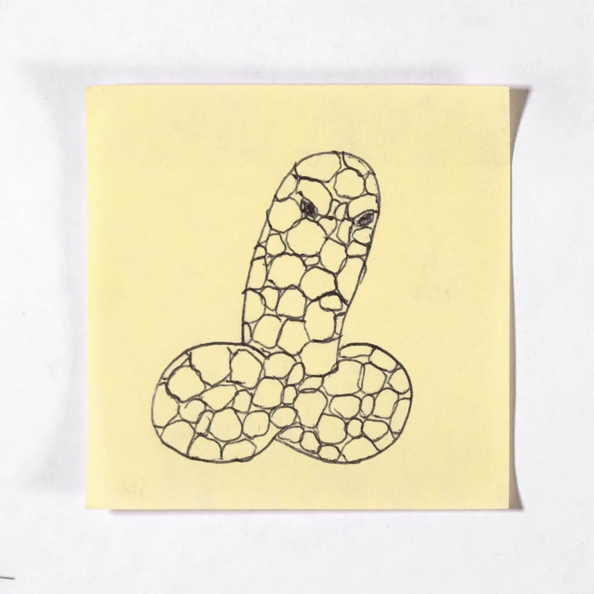Ben, No. 506 of 512: a hand-drawn cazzo on a sticky note