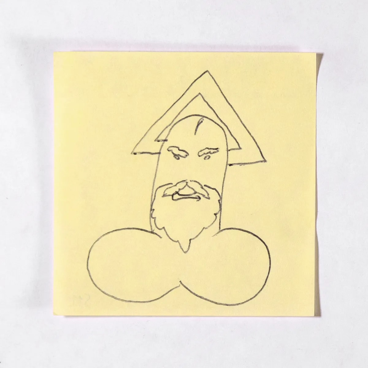 God, No. 511 of 512: a hand-drawn cazzo on a sticky note
